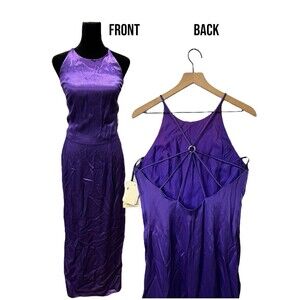 NWT Jessica McClintock Gunne Sax Satin Purple Diamond Princess Dress Size 13/14